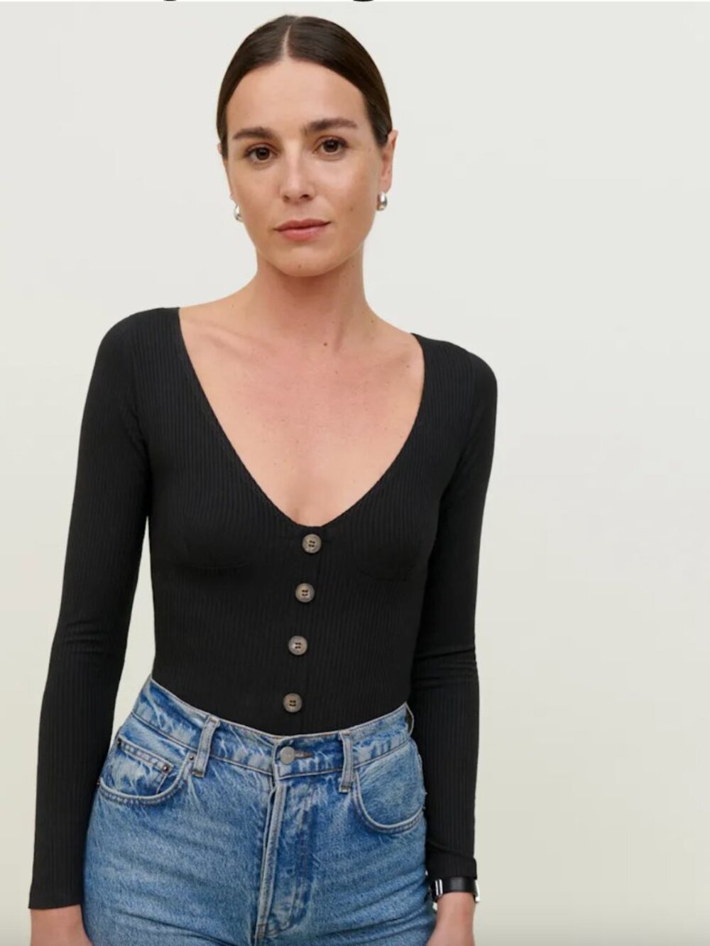 Reformation Virgil Knit Top XS Black